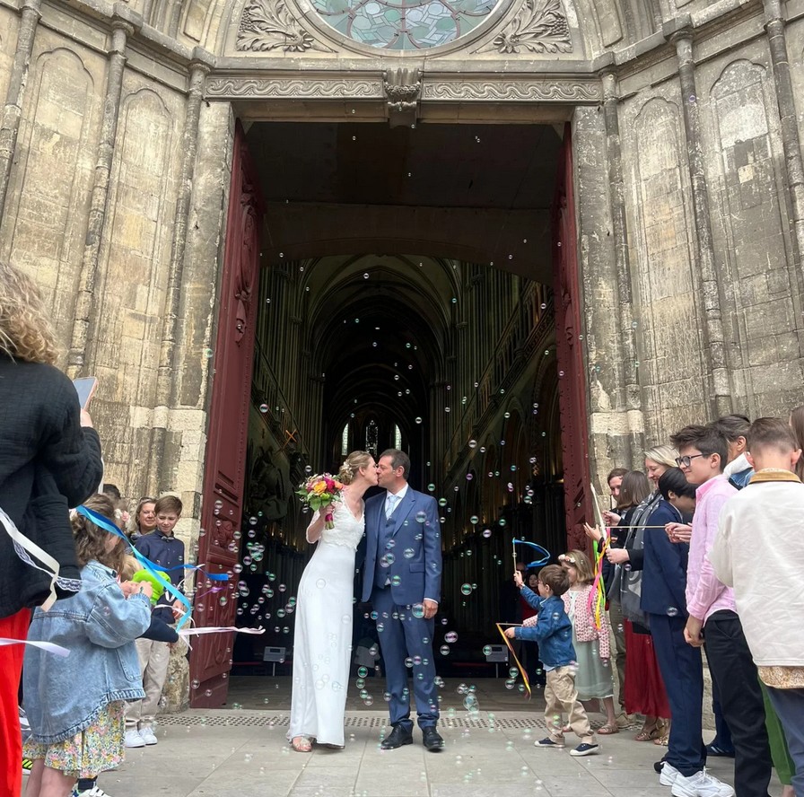 Nicolas et Audrey à la sortie de l'église